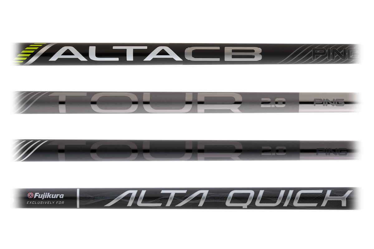 PING Alta CB, Tour 2.0 Black, Tour 2.0 Chrome and Alta Quick shafts